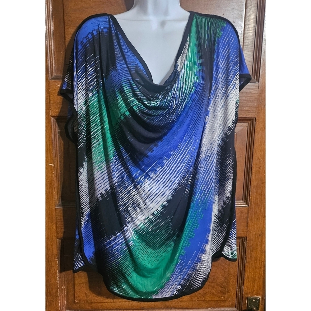 Worthington Stretch Multicolor Cap Sleeve Top
